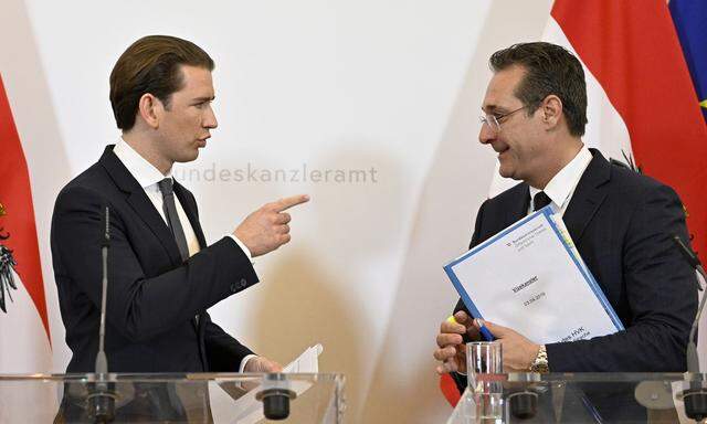 Bundeskanzler Sebastian Kurz (ÖVP) und Vizekanzler Heinz Christian Strache (FPÖ) im Bundeskanzleramt.