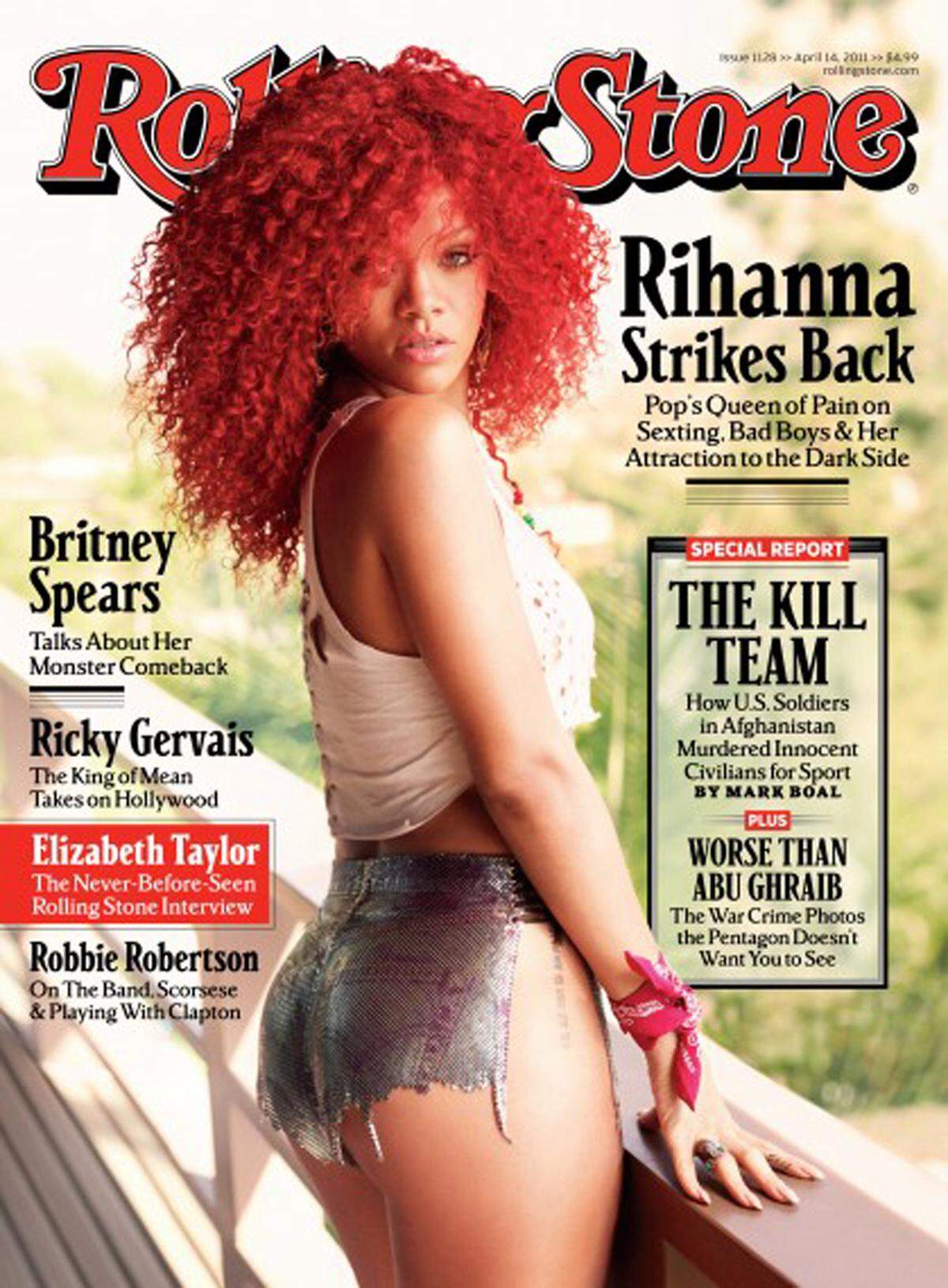Sehr unrealistisch sieht auch die kaum vorhandene Hotpants von Rihanna am Cover des Rolling Stone aus.