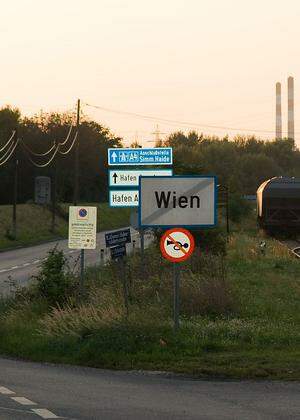 Die Wienser Stadtgrenze in Simmering.