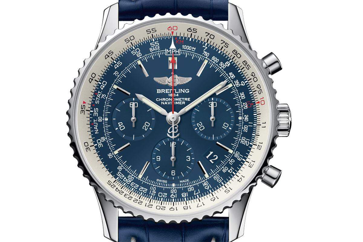 Der „Navitimer“. Blau oder schwarz? Wir empfehlen Blau.