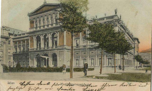 Am Beginn des 20. Jahrhunderts gab es vor dem Musikverein Bäume.