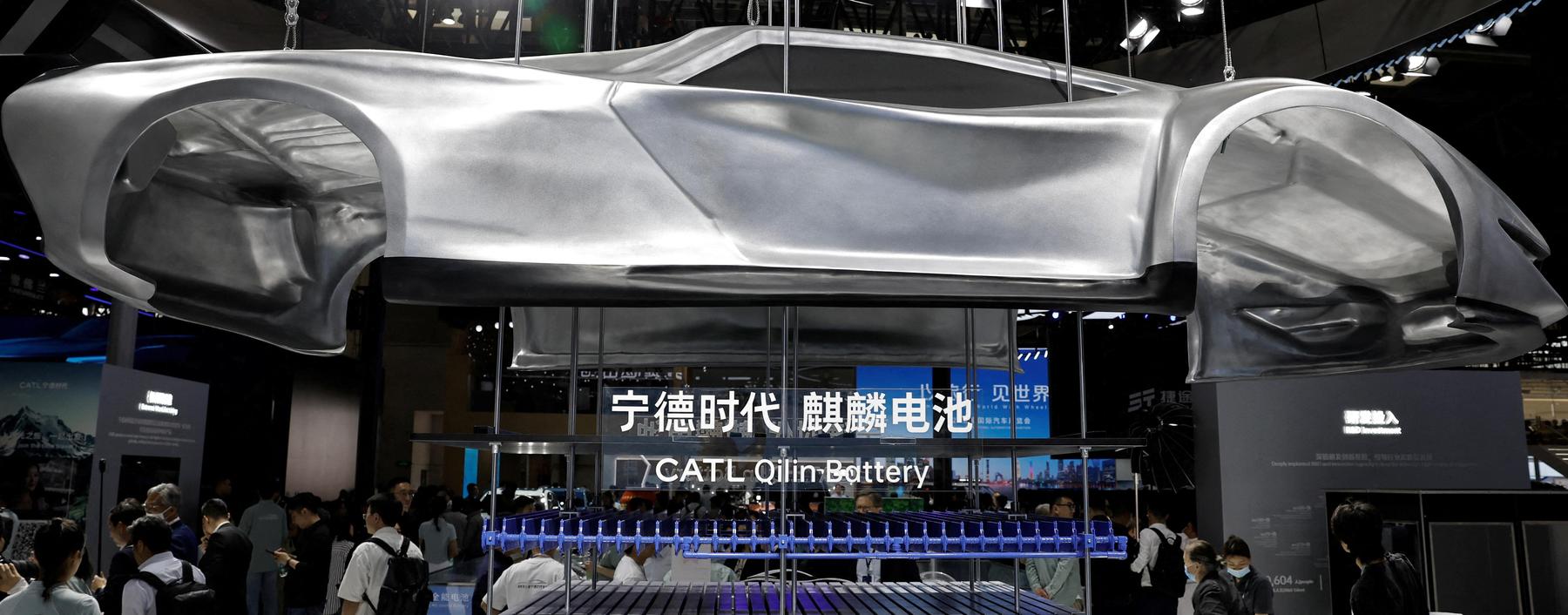 Leistungsschau: Der chinesische Batterie-Weltmarktführer CATL bei der Pekinger Automesse im April. 