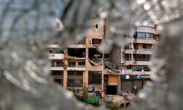 Das zerstörte Hamas-Büro im Süden Beiruts, das Ziel des Drohnenangriffs, bei dem Hamas-Vize Saleh al-Aruri ums Leben kam.