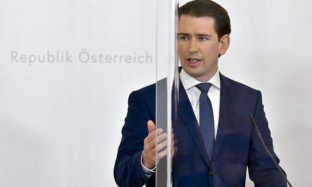 Bundeskanzler Sebastian Kurz (ÖVP) bei einer Pressekonferenz im Kanzleramt.