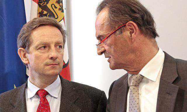 Archivbild: Rudolf Benger übernahm im Jahr 2014 die ÖVP Kärnten von Gabriel Obernosterer (re.).