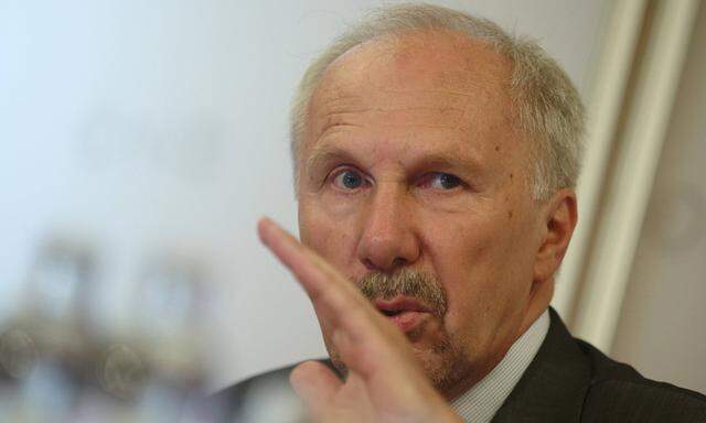 Austrian National Bank Governor Nowotny presents the bank´s 2015-2017 economic forecast for Austria