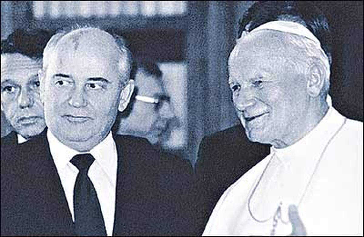 Zweiter Besuch in Österreich.1989 Als erster und einziger Generalsekretär der KPdSU wird Michail Gorbatschow im Vatikan empfangen.