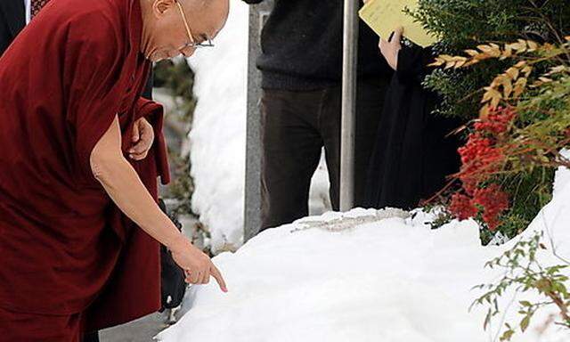 Der Dalai Lama in Washington: Fasziniert vom Schnee