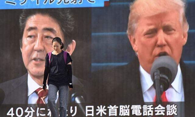 Japans Premier Abe und US-Präsident Donald Trump suchen nach Wegen, Nordkorea in die Schranken zu weisen.