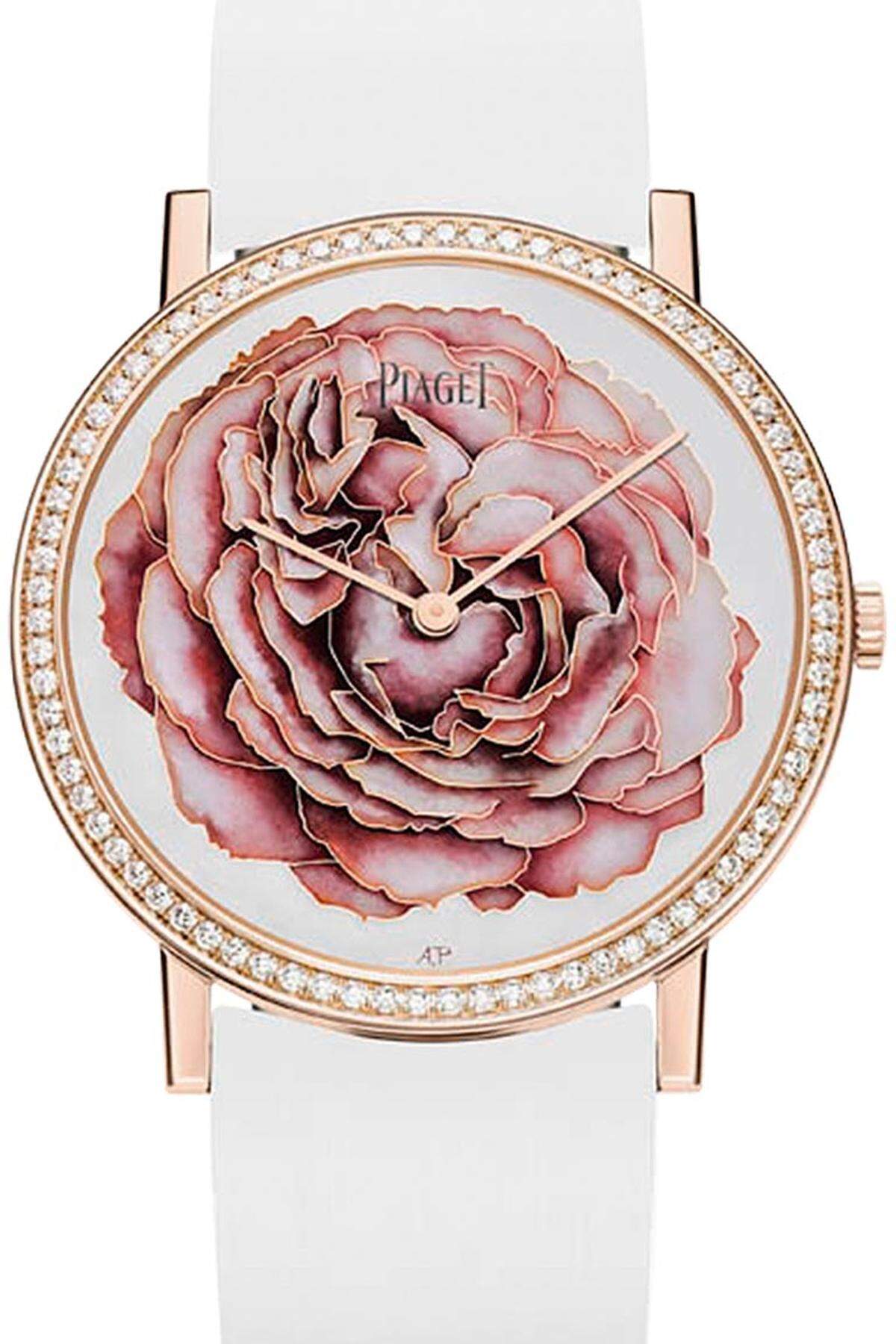 Kavaliere aufgepasst: Diese Rose verblüht nie. Seit den 1960er-Jahren sind Rosen bei Piaget ein wiederkehrendes dekoratives Motiv für Uhren und Schmuck.