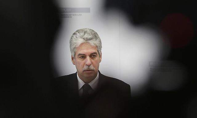 Austrian Finance Minister Schelling addresses a news conference in Vienna