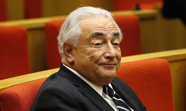 Former International Monetary Fund chief Dominique Strauss-Kahn attends a French Senate commission inquiry on the role of banks in tax evasion in Paris