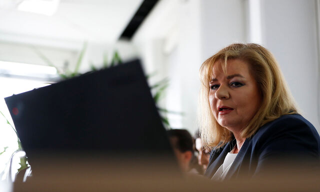 Austrian prosecuter Vrabl-Sanda attends a news conference in Vienna