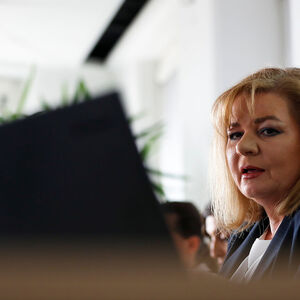 Austrian prosecuter Vrabl-Sanda attends a news conference in Vienna