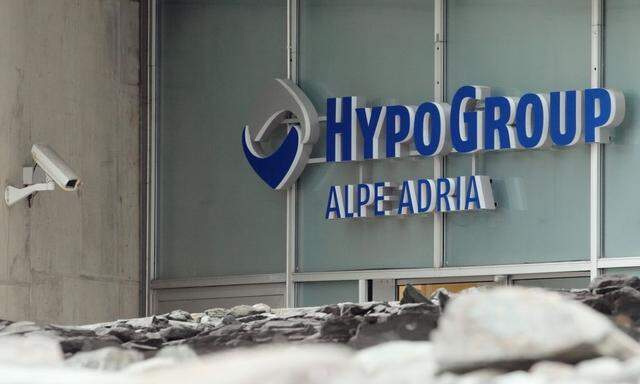 The logo of nationalised lender Hypo Alpe Adria is pictured at the bank's headquarters in the capital of Austria's southern Carinthia province in Klagenfurt