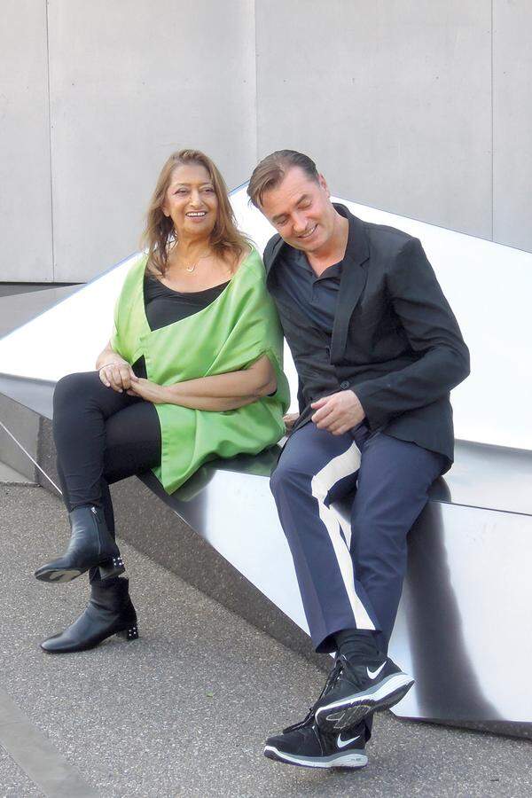 Zaha Hadid und Patrik Schumacher, ihr Büropartner und Architekturtheoretiker.