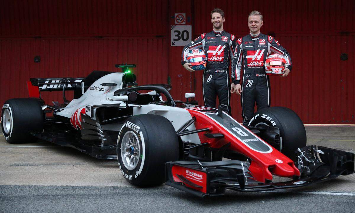 Der neue Haas-Renner: Romain Grosjean und Kevin Magnussen