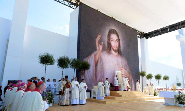 Pope Francis ead a mass at the Campus Misericordiae during World Youth Day in Brzegi near Krakow