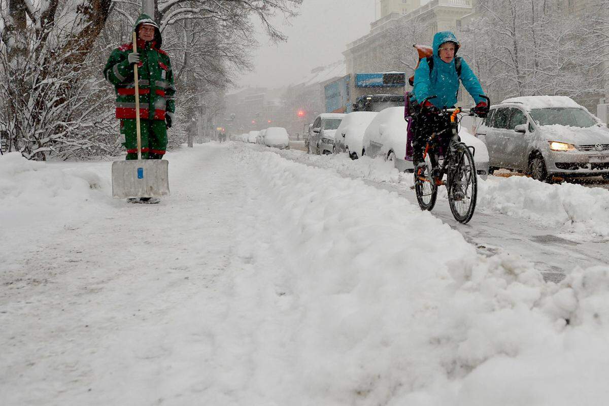 Die Städter sind beim Thema Schnee gespalten. Während die einen fluchen, sind die anderen fröhlich: Am Donnerstag hüllte der Schnee Wien in einen weißen Mantel.