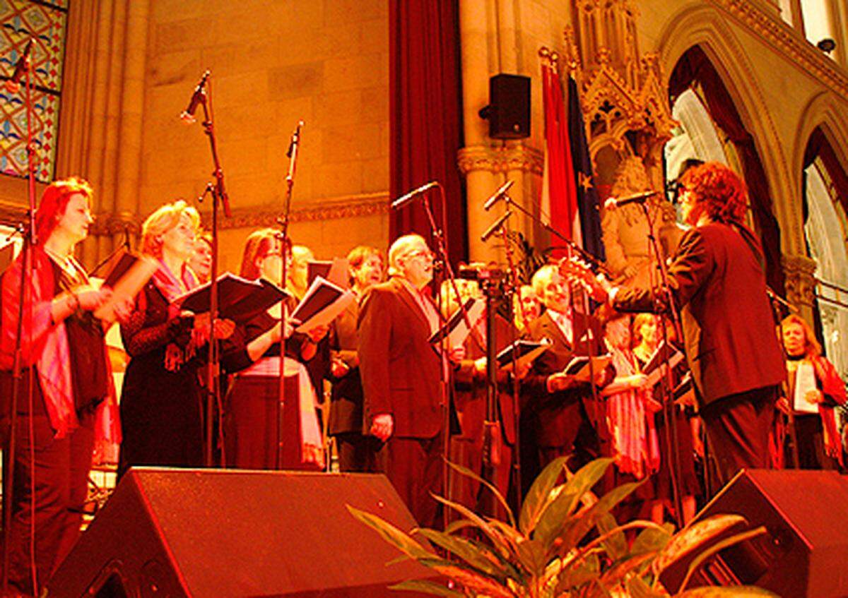Der lateinamerikanisch-österreichischen Chor "Canto Alegre"  hatte noch vor den Eröffnungsreden den Ball musikalisch eröffnet. Das Repertoire setzt sich vorwiegend aus Liedern aus Lateinamerika zusammen, richtig in Schwung bringen konnte der Chor die Ballbesucher jedoch noch nicht.