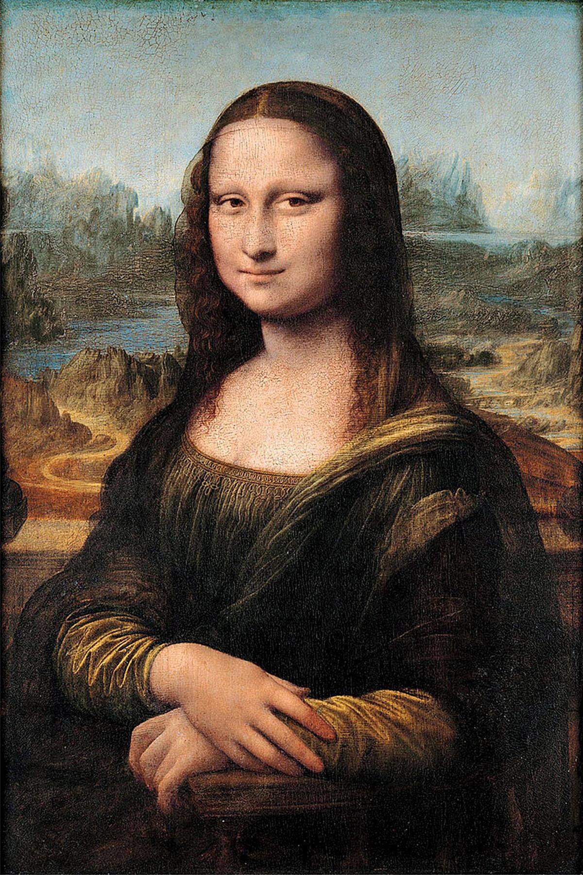 Zurück zur Original-"Mona Lisa". Die gängigste Annahme ist die, dass darauf die Kaufmanns-Ehefrau Lisa del Giocondo aus Neapel abgebildet ist. Manche Historiker meinen, es handle sich um Herzogin Isabella von Aragon. Mutiger ist diese These: Eines seiner männlichen Modelle, angeblich ein heimlicher Geliebter da Vincis, soll den Meister inspirierte haben. Das Rätselraten geht also weiter.