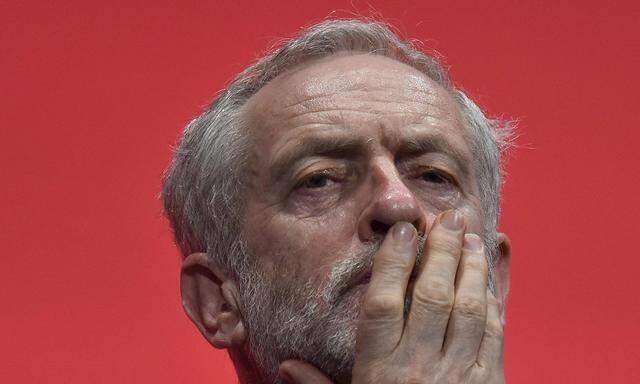 File photograph of Britain´s opposition Labour Party Leader, Corbyn, listening at the close of the Labour Party conference at Brighton