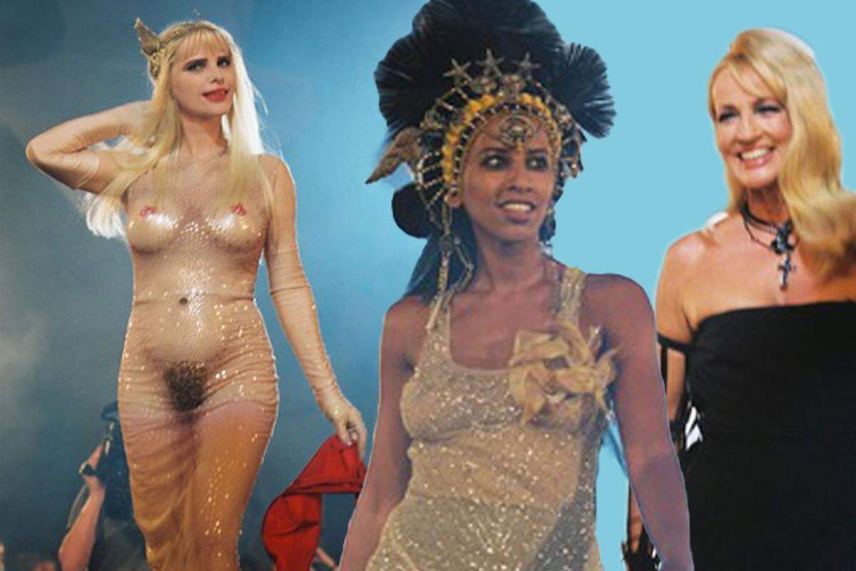 Zwei Jahrzehnte mit Kreationen ehemaliger Life Ball Designer sowie den legendärsten Looks werden gezeigt, kündigten die Organisatoren an. Wir servieren eine erste Kostprobe. Dagmar Koller sorgte 1995 in einem Schleppenkleid von Jean-Paul Gaultier mit einem Busenblitzer für Unruhe.