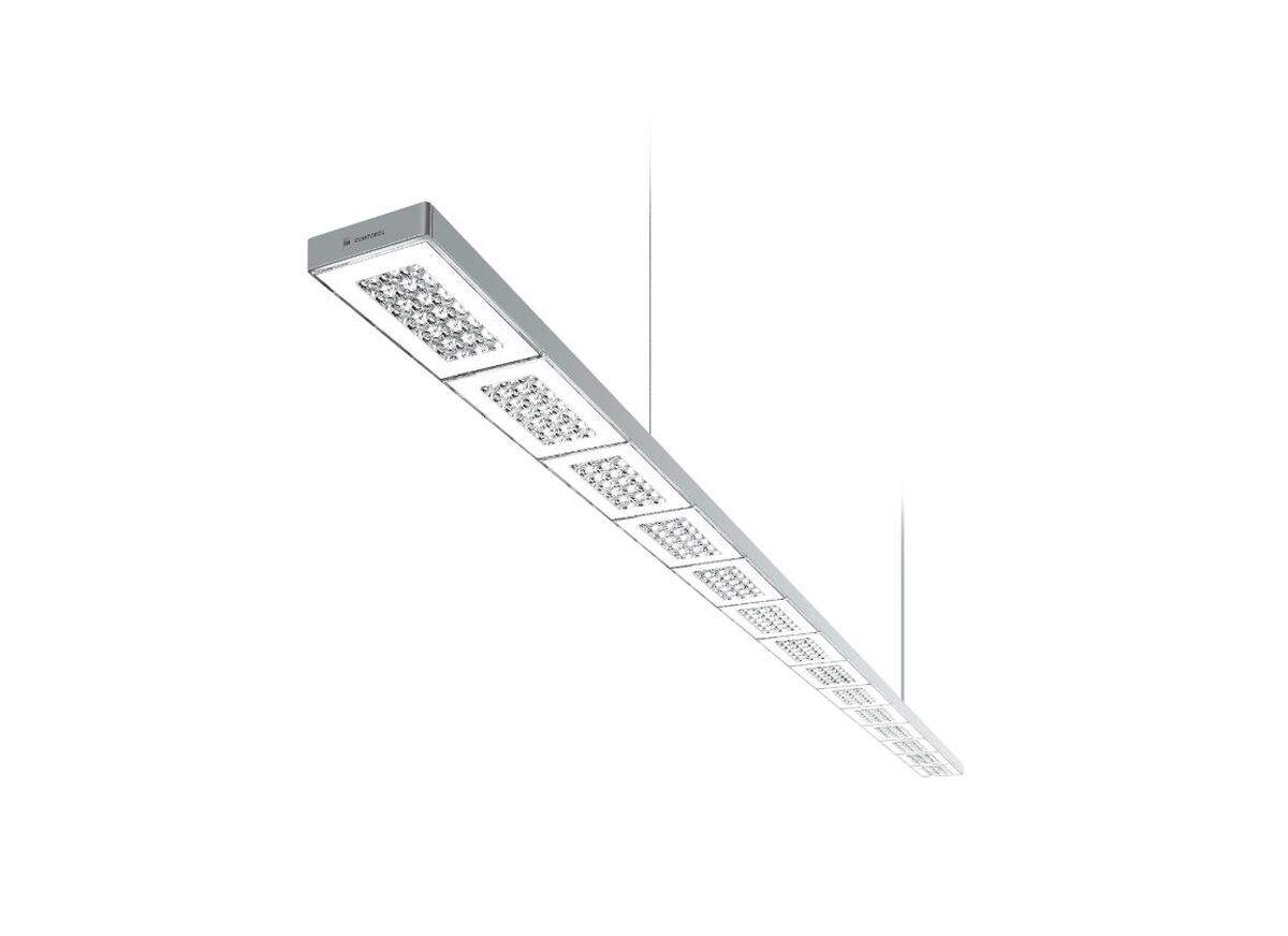 Die LED-Pendel- und Anbauleuchte Sequence bietet individuell steuerbare Beleuchtungslösungen. Hersteller: Zumtobel Lighting GmbH, ÖsterreichIn-house design: Zumtobel Lighting GmbH, Österreich