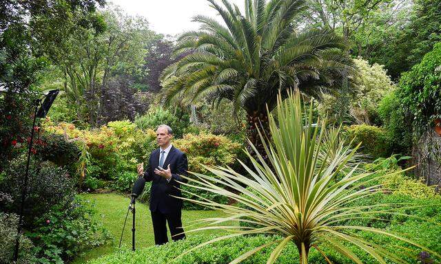 Der britische Außenminister Dominic Raab beim G7-Gipfel in Cornwall.