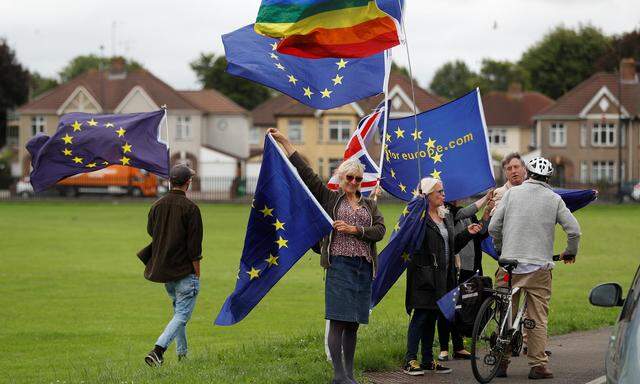 Sie wollen weiterhin in der EU bleiben: Pro-europäische Demonstranten im südenglischen Bristol. 
