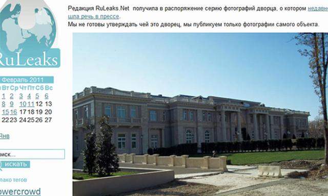 Putin LuxusPalast Staatskosten