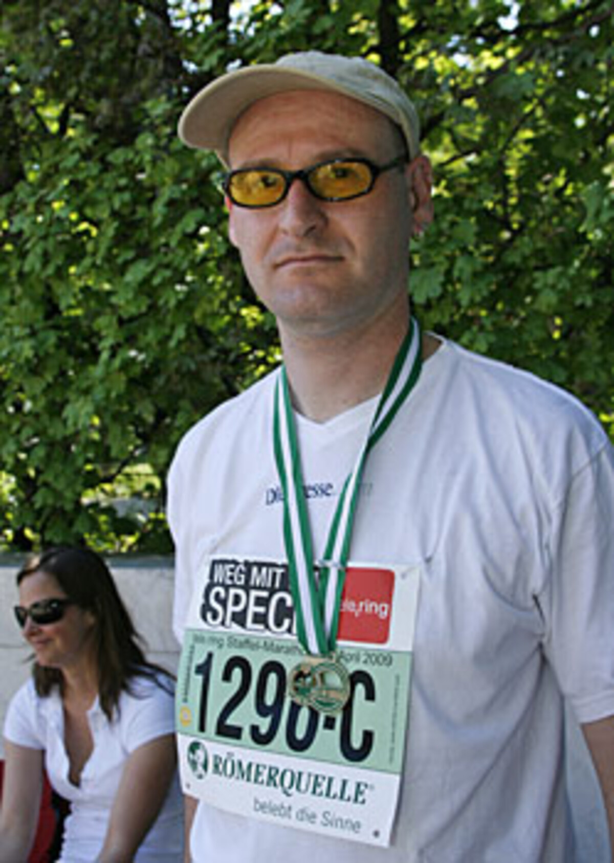 Bei der Uni wanderte die Staffel an Günter Felbermayer: Er benötigte für die 9,1 Kilometer bis zum Happel-Stadion 50 Minuten und 19 Sekunden und kam auf eine Durschnittszeit von 5 Minuten und 31 Sekunden pro Kilometer.