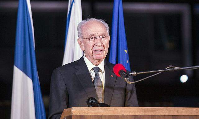 Shimon Peres bei einer Ansprache.