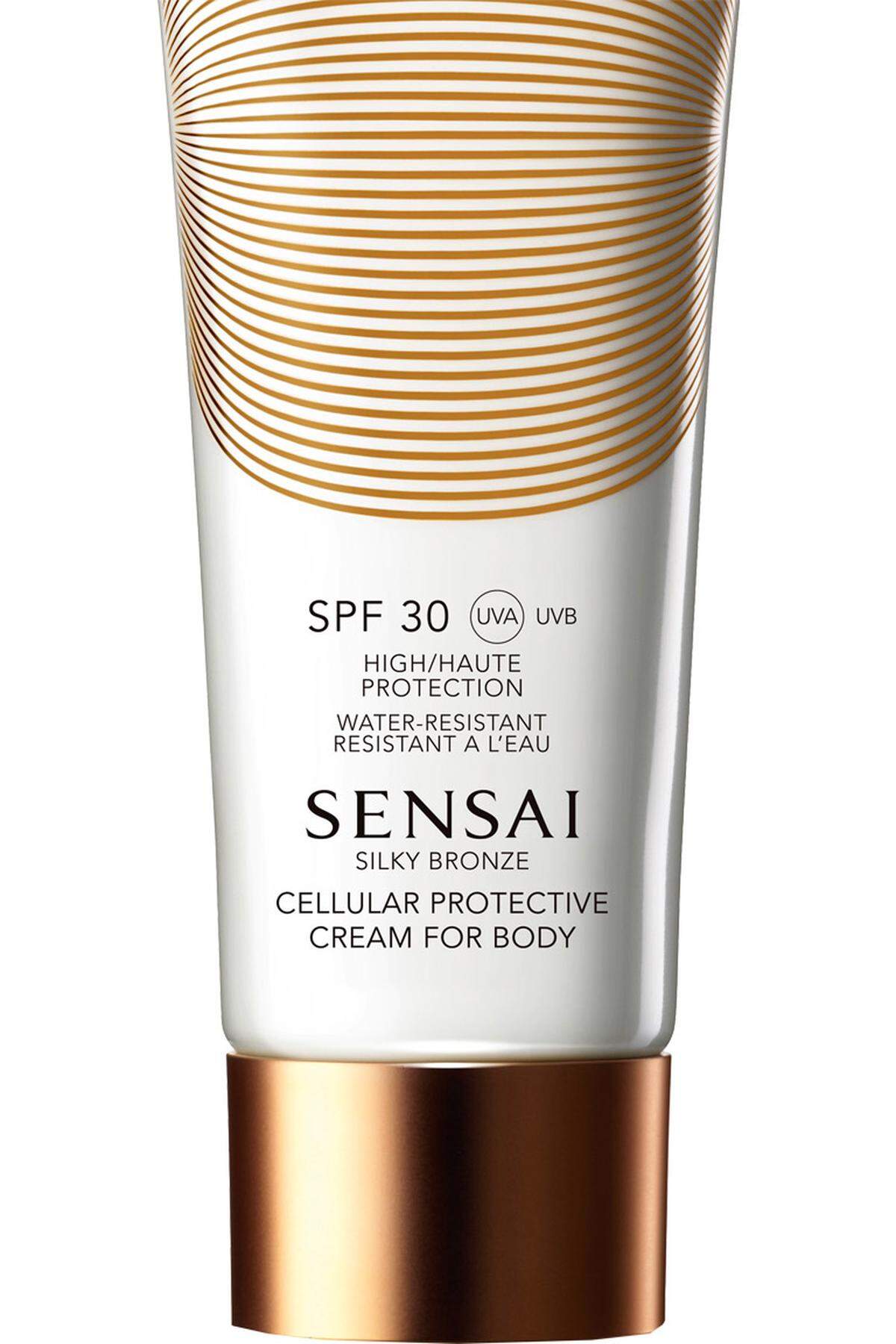 Die „Cellular Protective Cream“ für den Körper aus der „Silky Bronze“-Serie von Sensai, LSF 30 um 86 Euro.