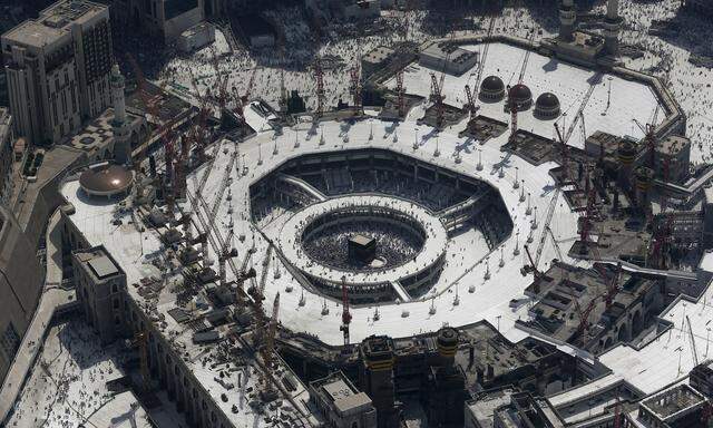 An aerial view of the Grand Mosque is seen in the holy city of Mecca
