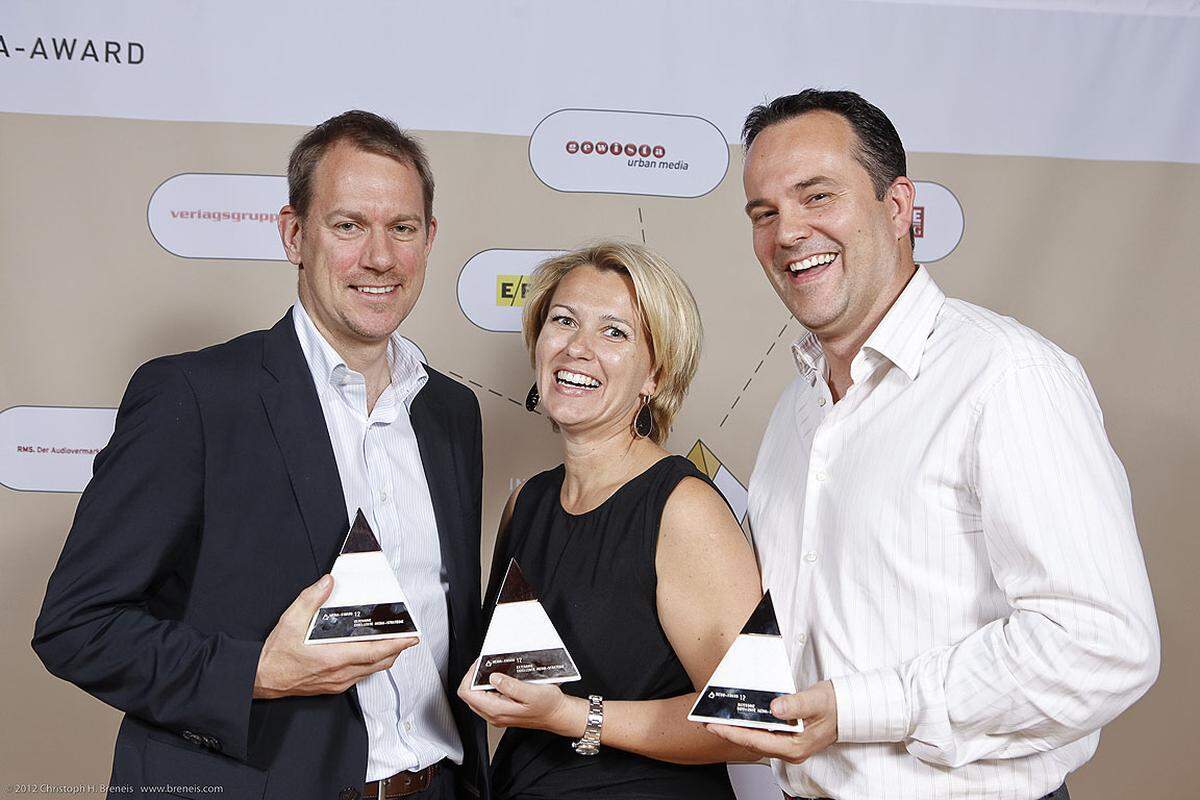 Projekt: Österreichs modernstes Konto Media Award Exzellente Media-Strategie Silber: Mario Stadler (Erste Bank), Karoline Sederl-Bartosch (Young &amp; Rubicam) und Sascha Hausner (MEC)