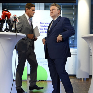 Finanzstadtrat Hanke und Bürgermeister Ludwig.