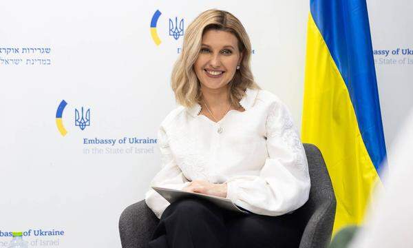 Olena Selenska hier auf einem Archivbild in der ukrainischen Botschaft in Israel. 