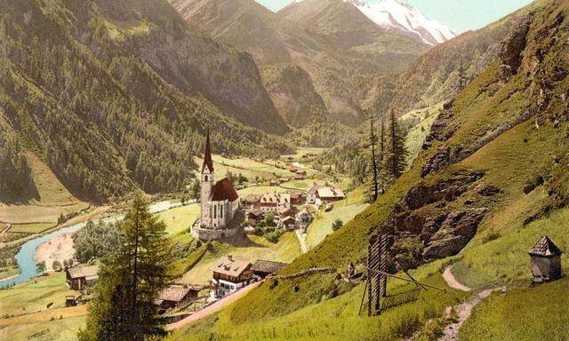 Das Gefühlsnetz der Österreicher rund um die schöne Landschaft: Heiligenblut am Fuß des Großglockners, aufgenommen um 1900.