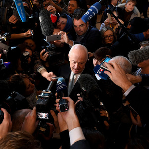 Auch in Astana: Der UN-Sonderbeauftragte für Syrien, Staffan de Mistura, tritt vor Journalisten.