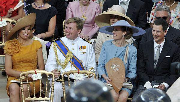 ... die niederländischen Vertreter: Prinz Willem-Alexander und seine Gattin Maxima ...