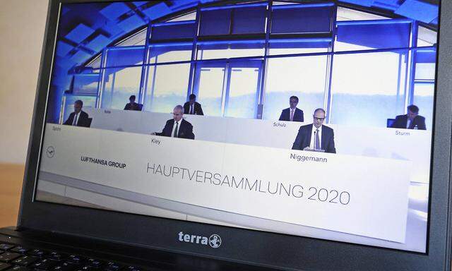 Hauptversammlungen – im Bild jene der Lufthansa – finden derzeit häufig virtuell statt.
