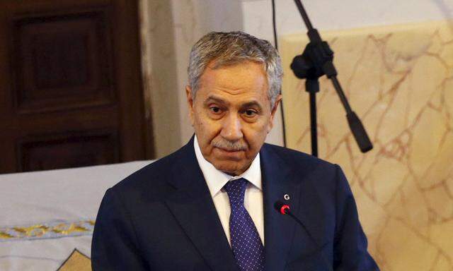 Turkey´s Deputy Prime Minister Arinc makes a speech during the re-opening ceremony of Great Synagogue in Edirne, western Turkey