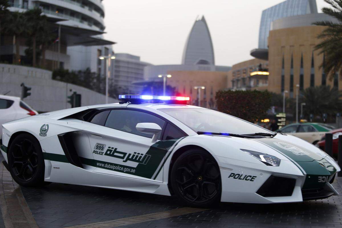 Dafür errreicht der Lamborghini eine Geschwindigkeit von bis zu 407 km/h. Ideal für eine Verfolgung auf den Highways in Dubai.