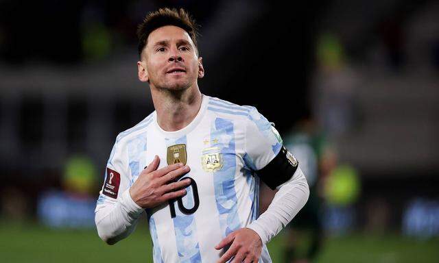 Sport Themen der Woche KW36 Fuszball, WM Quali, Argentinien - Bolivien Argentina s Lionel Messi celebrates after scoring