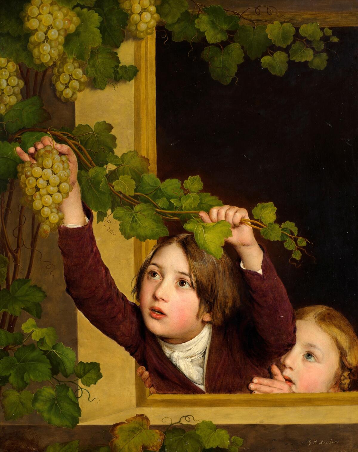 Zwei Traubendiebe, gemalt von Johann Baptist Reiter, ca. 1860 