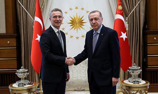 Erdogan (re.) empfing Nato-Generalsekretär Stoltenberg in Ankara.