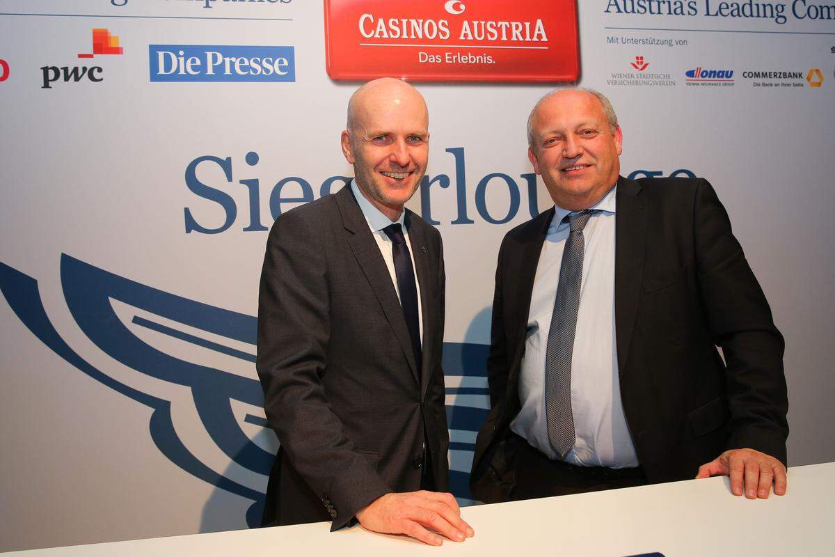 Casino-Linz-Direktor Martin Hainberger (li.) mit Systema-Geschäftsführer Willibald Salomon.