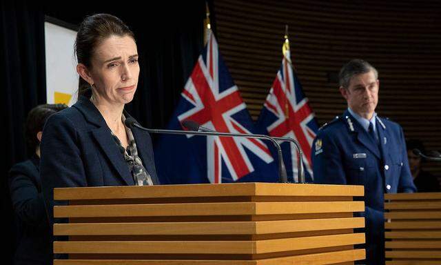 Archivbild von Jacinda Ardern bei einer Coronavirus-Pressekonferenz im September in der Hauptstadt Wellington.