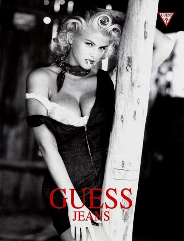 Anna Nicole Smith war selbst jahrelang Guess-Girl, nachdem sie Claudia Schiffer 1992 als Testimonial ablöste.
